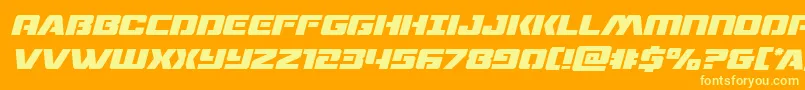 Dronetrackerital Font – Yellow Fonts on Orange Background