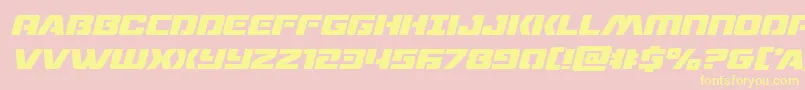 Dronetrackerital Font – Yellow Fonts on Pink Background