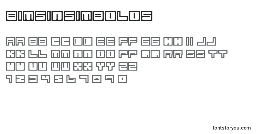 BimSinSimbolos-fontti – aakkoset, numerot, erikoismerkit