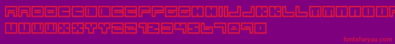 BimSinSimbolos-fontti – punaiset fontit violetilla taustalla