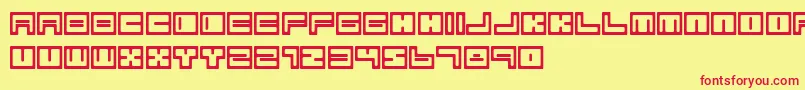 BimSinSimbolos-fontti – punaiset fontit keltaisella taustalla