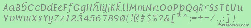 BorzoiBoldItalic Font – Gray Fonts on Green Background