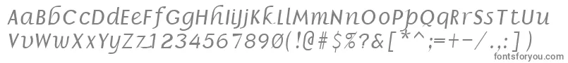 BorzoiBoldItalic Font – Gray Fonts on White Background