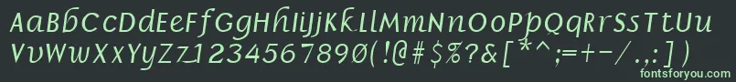 BorzoiBoldItalic Font – Green Fonts on Black Background