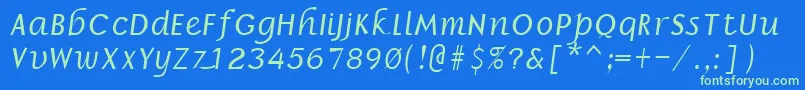 BorzoiBoldItalic Font – Green Fonts on Blue Background