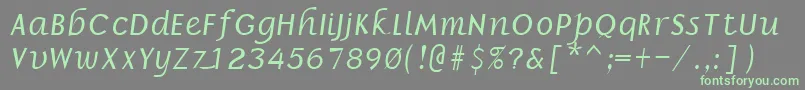 BorzoiBoldItalic Font – Green Fonts on Gray Background