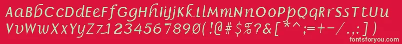 BorzoiBoldItalic Font – Green Fonts on Red Background