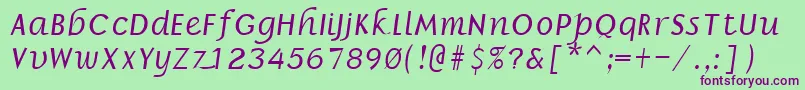 BorzoiBoldItalic Font – Purple Fonts on Green Background