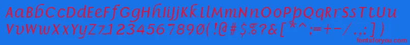 BorzoiBoldItalic Font – Red Fonts on Blue Background
