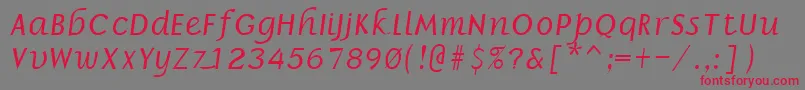 BorzoiBoldItalic Font – Red Fonts on Gray Background