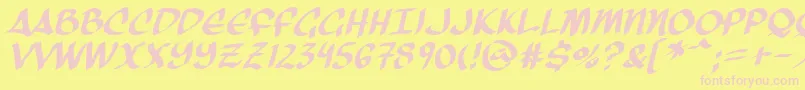 ThreeArrowsItalic Font – Pink Fonts on Yellow Background