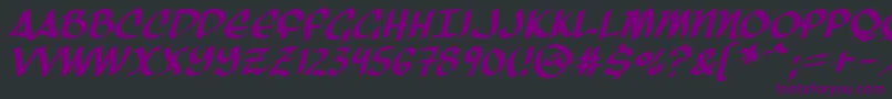 ThreeArrowsItalic Font – Purple Fonts on Black Background