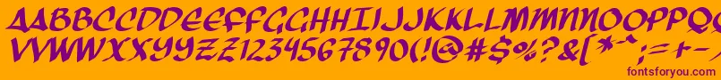 ThreeArrowsItalic Font – Purple Fonts on Orange Background