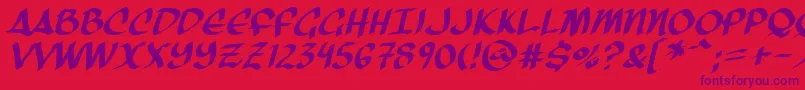 ThreeArrowsItalic Font – Purple Fonts on Red Background