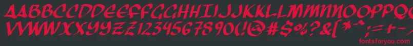 ThreeArrowsItalic Font – Red Fonts on Black Background