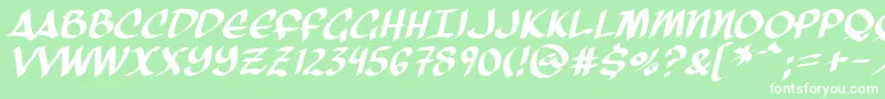 ThreeArrowsItalic Font – White Fonts on Green Background