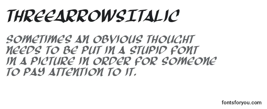 Review of the ThreeArrowsItalic Font
