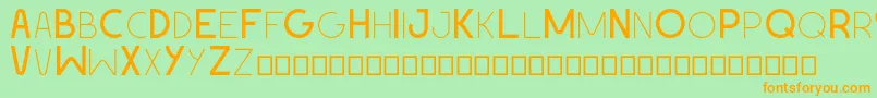 GeomaniacDemo Font – Orange Fonts on Green Background