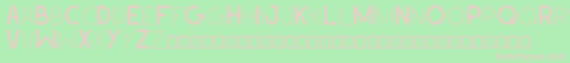 GeomaniacDemo-Schriftart – Rosa Schriften auf grünem Hintergrund