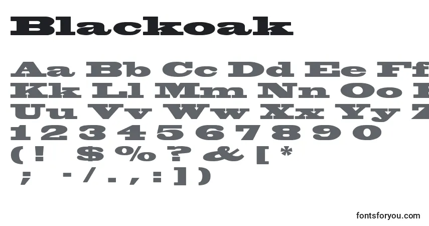 Blackoak Font – alphabet, numbers, special characters