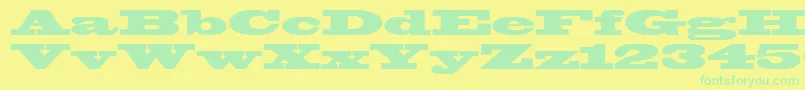 フォントBlackoak – 黄色い背景に緑の文字