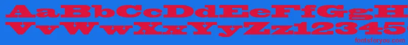 Blackoak Font – Red Fonts on Blue Background