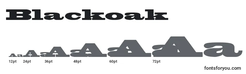 Blackoak-fontin koot