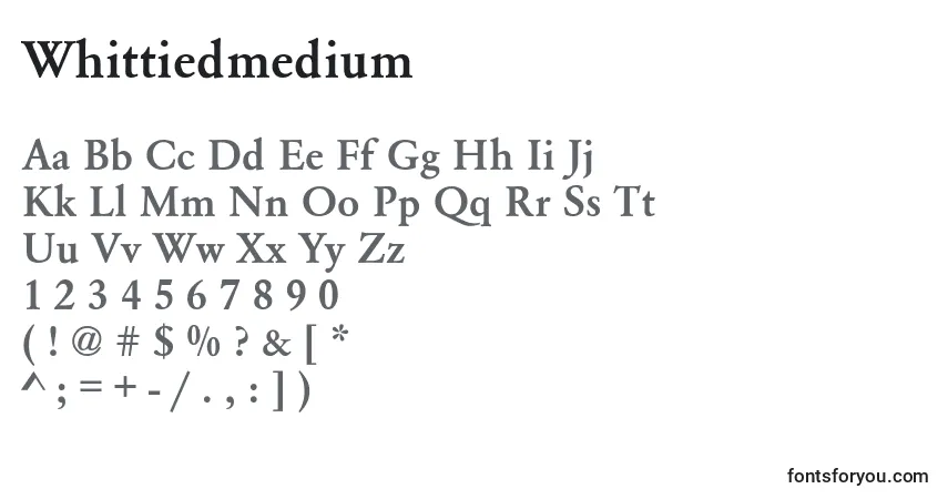 Fuente Whittiedmedium - alfabeto, números, caracteres especiales