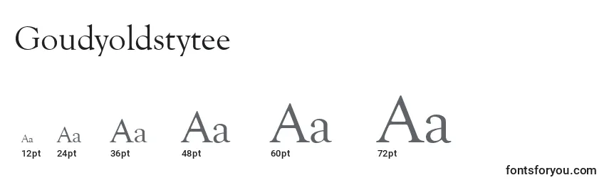 Goudyoldstytee Font Sizes