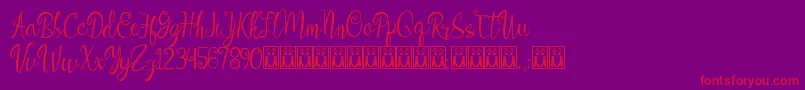 Aleidita Font – Red Fonts on Purple Background