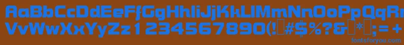 フォントB790DecoRegular – 茶色の背景に青い文字