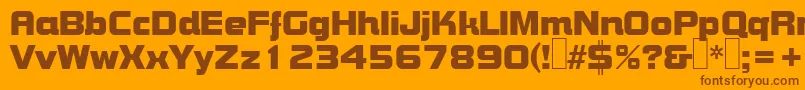 B790DecoRegular-Schriftart – Braune Schriften auf orangefarbenem Hintergrund