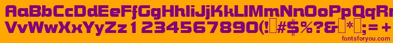 B790DecoRegular-Schriftart – Violette Schriften auf orangefarbenem Hintergrund
