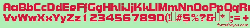 B790DecoRegular Font – Red Fonts on Green Background