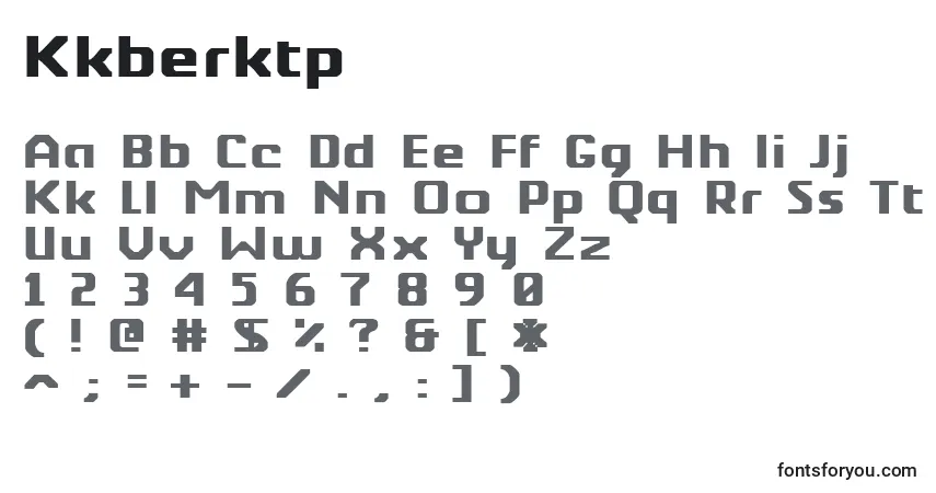 A fonte Kkberktp – alfabeto, números, caracteres especiais