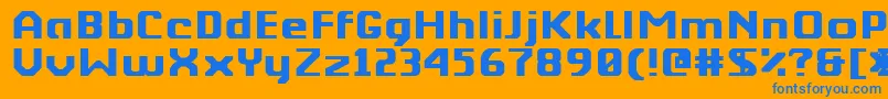 Kkberktp Font – Blue Fonts on Orange Background