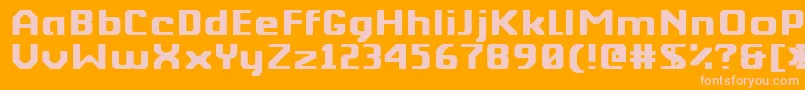 Kkberktp-Schriftart – Rosa Schriften auf orangefarbenem Hintergrund