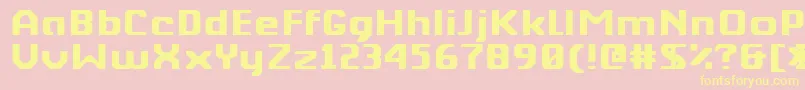 フォントKkberktp – 黄色のフォント、ピンクの背景