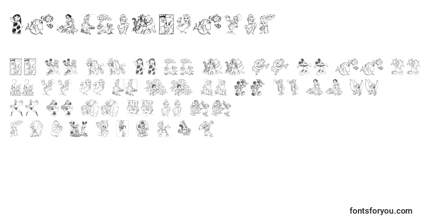 Czcionka DisneyFamily1 – alfabet, cyfry, specjalne znaki