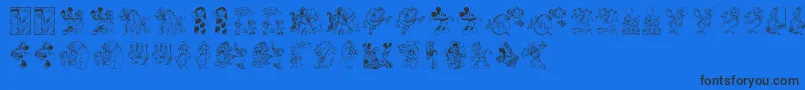 DisneyFamily1 Font – Black Fonts on Blue Background