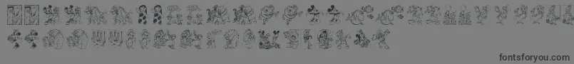 DisneyFamily1 Font – Black Fonts on Gray Background