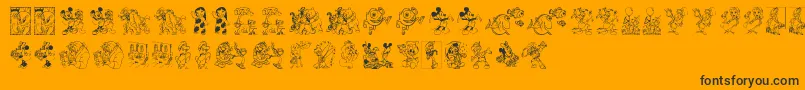 DisneyFamily1 Font – Black Fonts on Orange Background