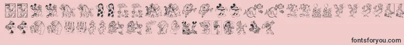 DisneyFamily1 Font – Black Fonts on Pink Background