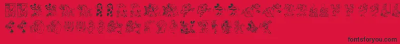 DisneyFamily1 Font – Black Fonts on Red Background