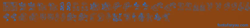 DisneyFamily1 Font – Blue Fonts on Brown Background