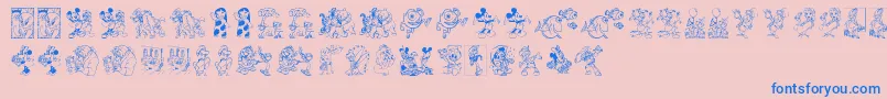 DisneyFamily1 Font – Blue Fonts on Pink Background
