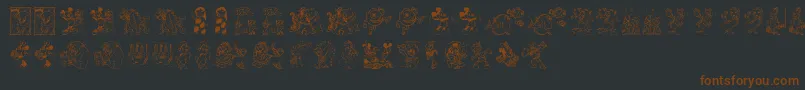 DisneyFamily1 Font – Brown Fonts on Black Background