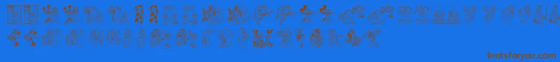 DisneyFamily1 Font – Brown Fonts on Blue Background