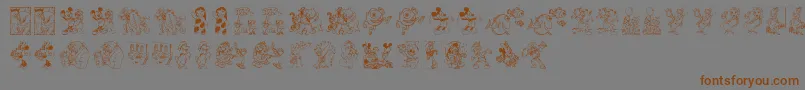 DisneyFamily1 Font – Brown Fonts on Gray Background