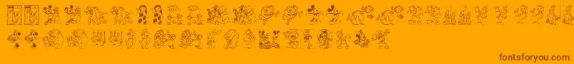 DisneyFamily1 Font – Brown Fonts on Orange Background